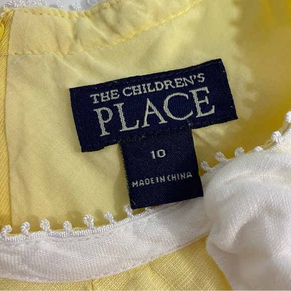THE CHILDREN’S PLACE Dress Linen Yellow Size 10 Sleeveless Sundress Lined - Picture 13 of 14